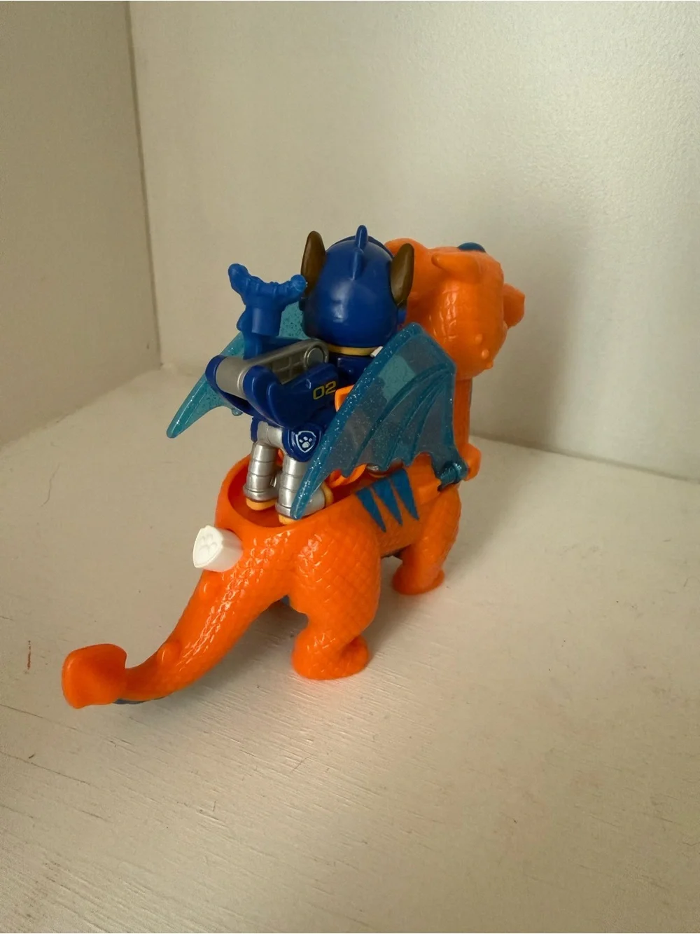 Paw Patrol Chase Figure with Orange Dragon and Blue Wings